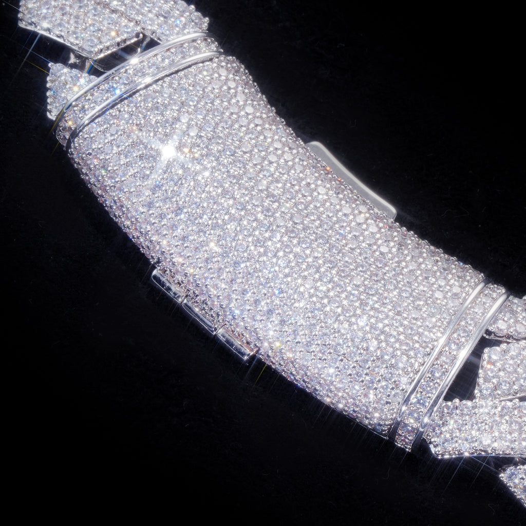 16MM 3-ROW CURVED CLASP PRONG CUBAN CHAIN