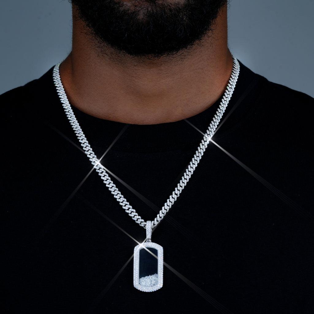 925S & VVS Moissanite Dog Tag Necklace