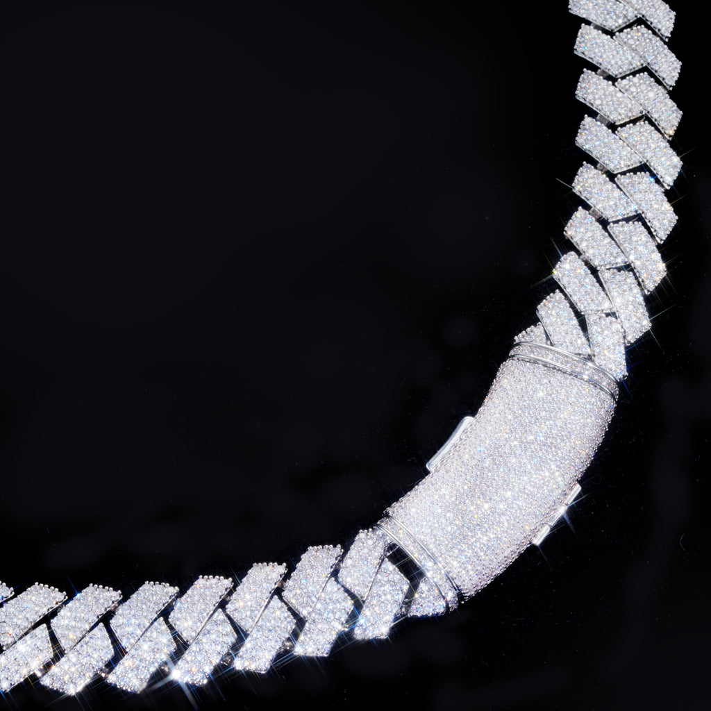 16MM 3-ROW CURVED CLASP PRONG CUBAN CHAIN