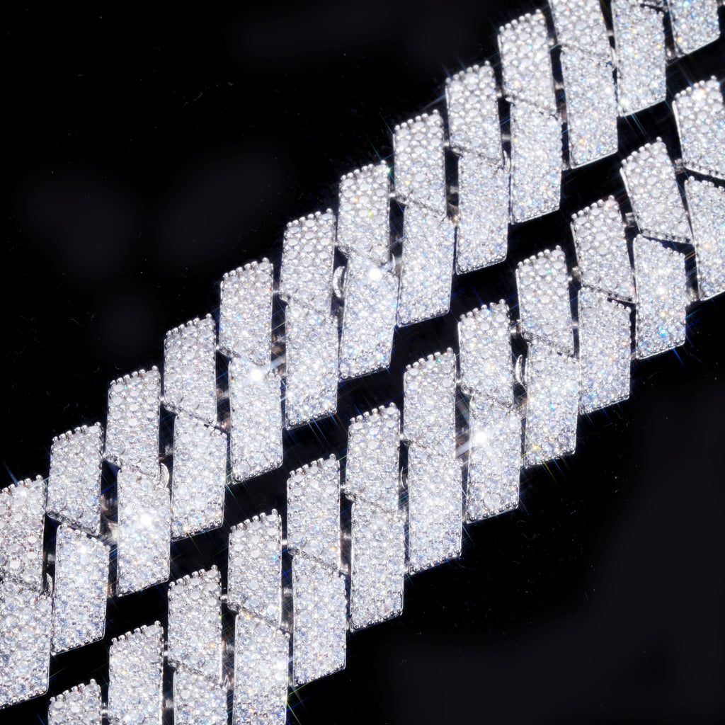 16MM 3-ROW CURVED CLASP PRONG CUBAN CHAIN