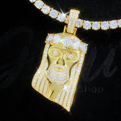 925S & VVS Moissanite Large Diamond Jesus In Gold