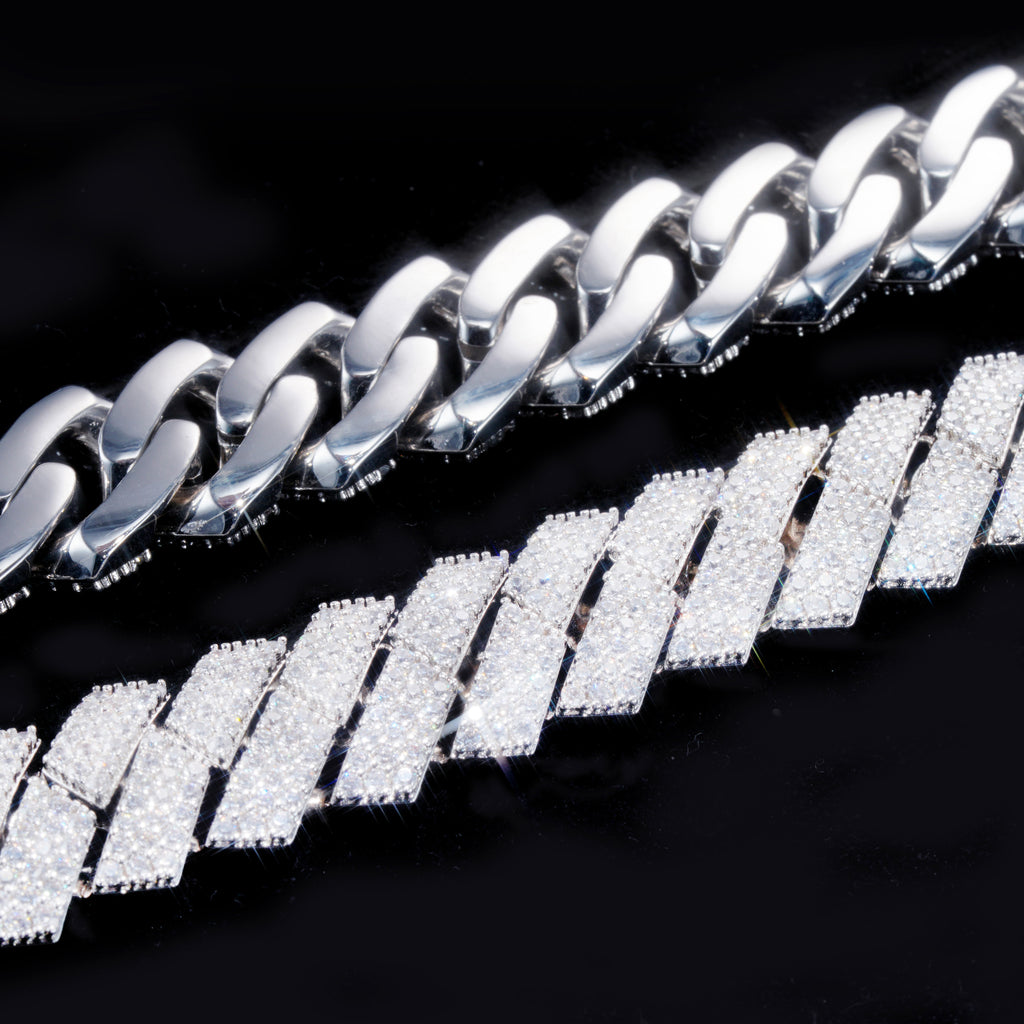 16MM 3-ROW CURVED CLASP PRONG CUBAN CHAIN