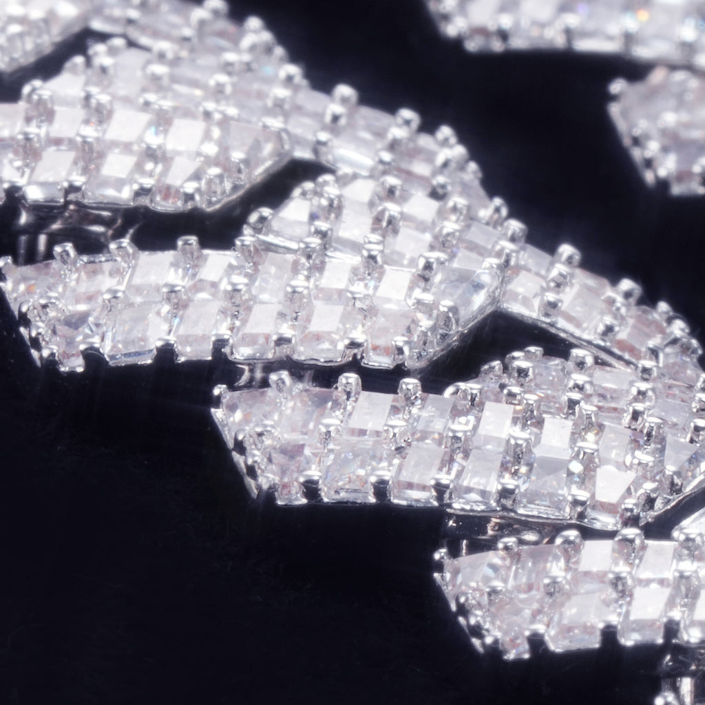 16MM 2-ROW CURVED CLASP BAGUETTE PRONG CUBAN CHAIN