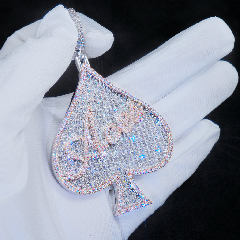 ACE Spade Baguette Iced Necklace