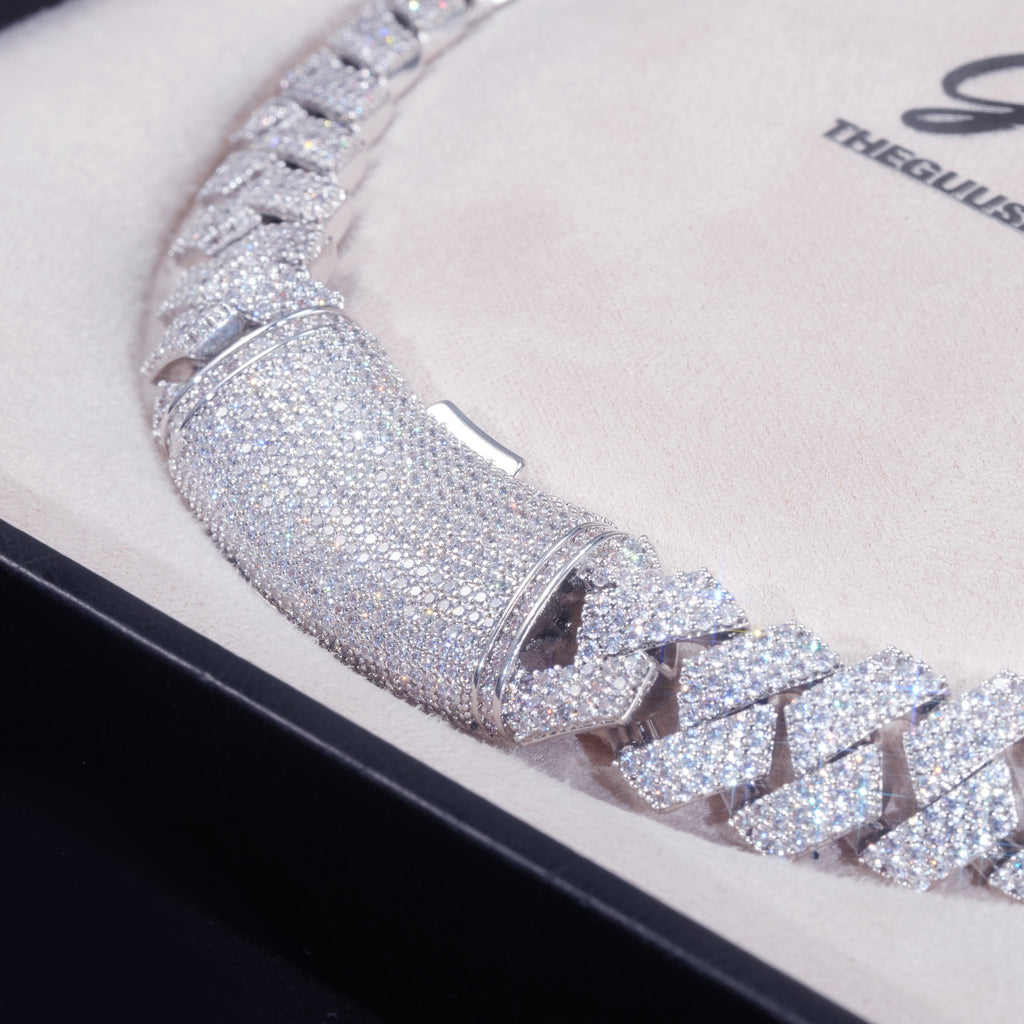 16MM 3-ROW CURVED CLASP PRONG CUBAN CHAIN