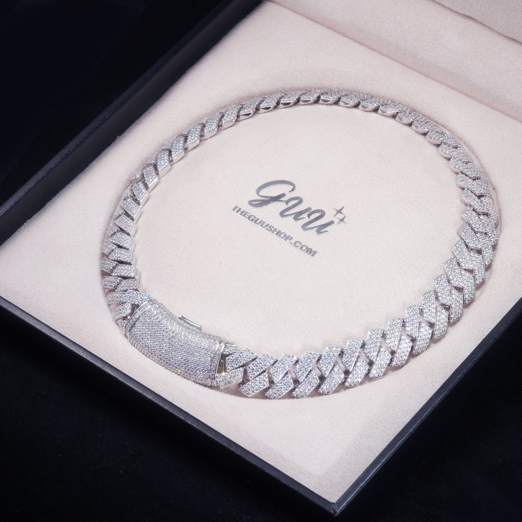 16MM 3-ROW CURVED CLASP PRONG CUBAN CHAIN