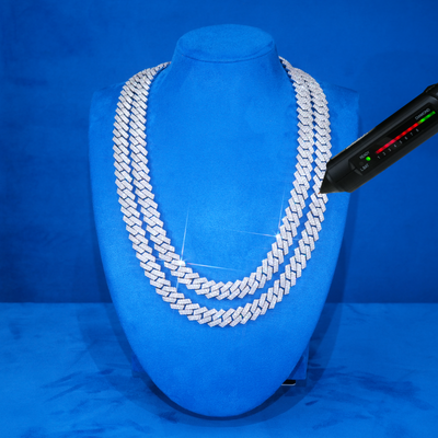 VVS Moissanite 12MM Prong Cuban Link Chain