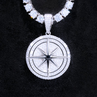 925S & VVS Moissanite Compass Necklace