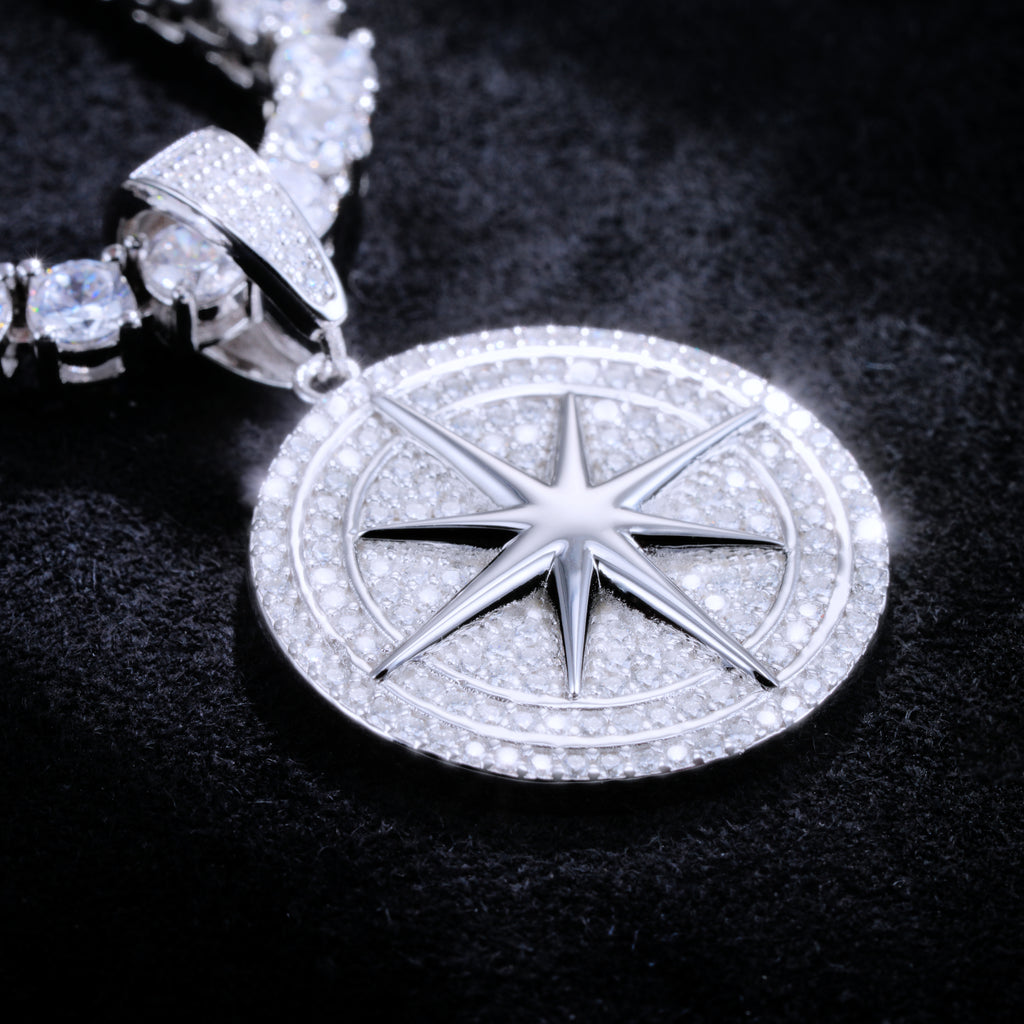 925S & VVS Moissanite Compass Necklace