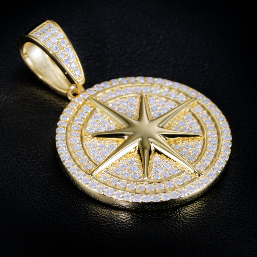 925S & VVS Moissanite Compass Necklace