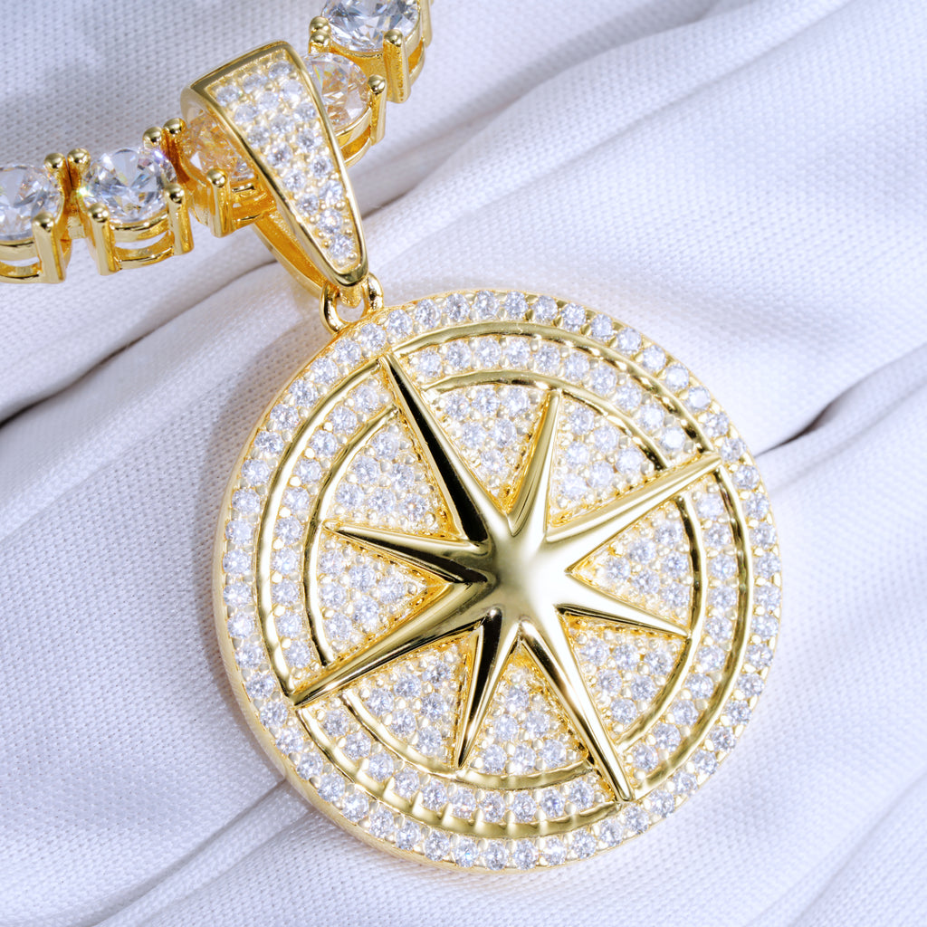 925S & VVS Moissanite Compass Necklace