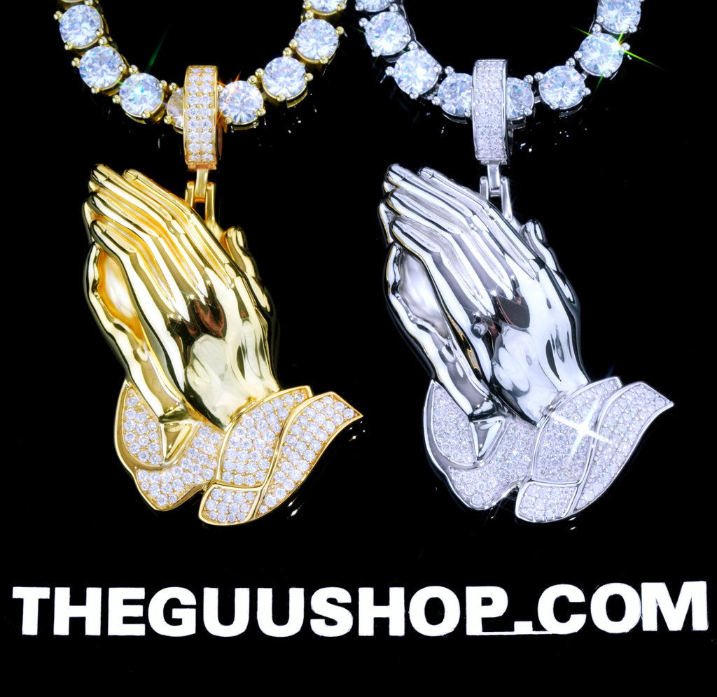 925S & VVS Moissanite Praying Hand Necklace