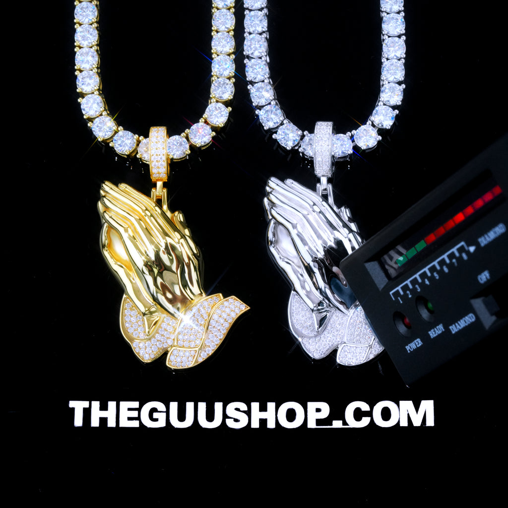925S & VVS Moissanite Praying Hand Necklace