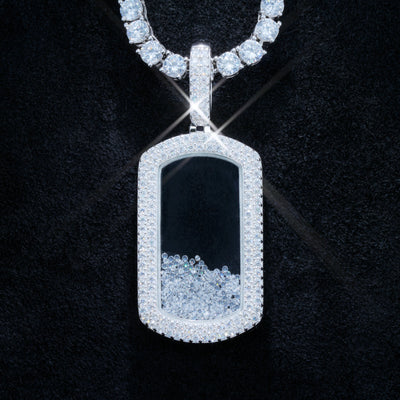 925S & VVS Moissanite Dog Tag Necklace