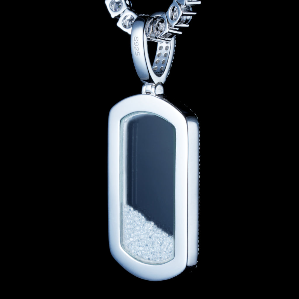 925S & VVS Moissanite Dog Tag Necklace