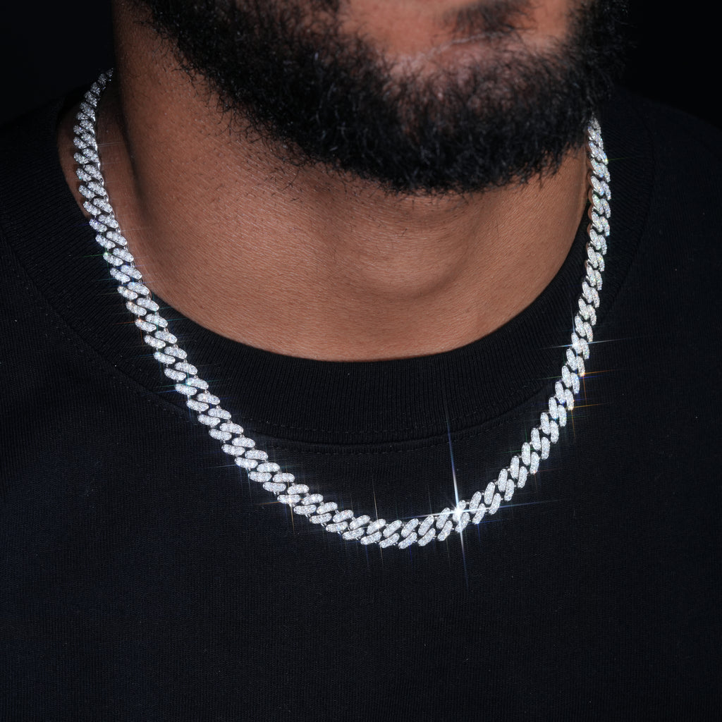 925S & VVS Moissanite 8.5MM Cuban Link Chain