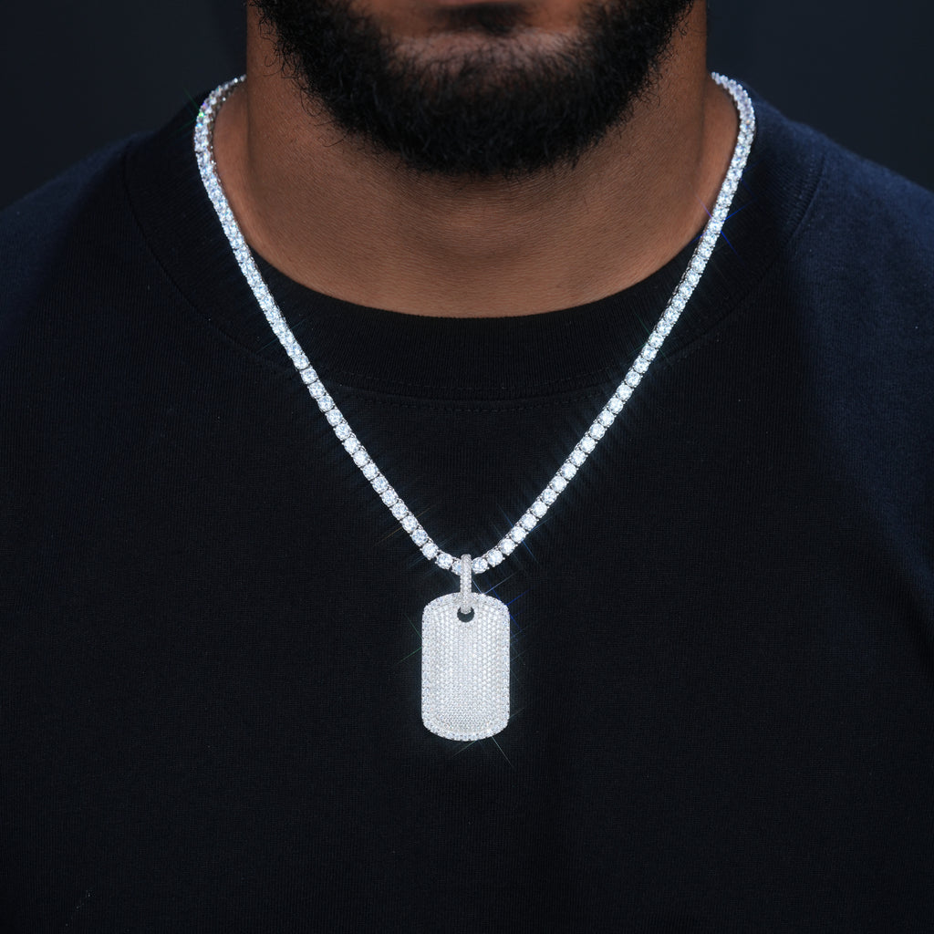 925S & VVS Moissanite Dog Tag