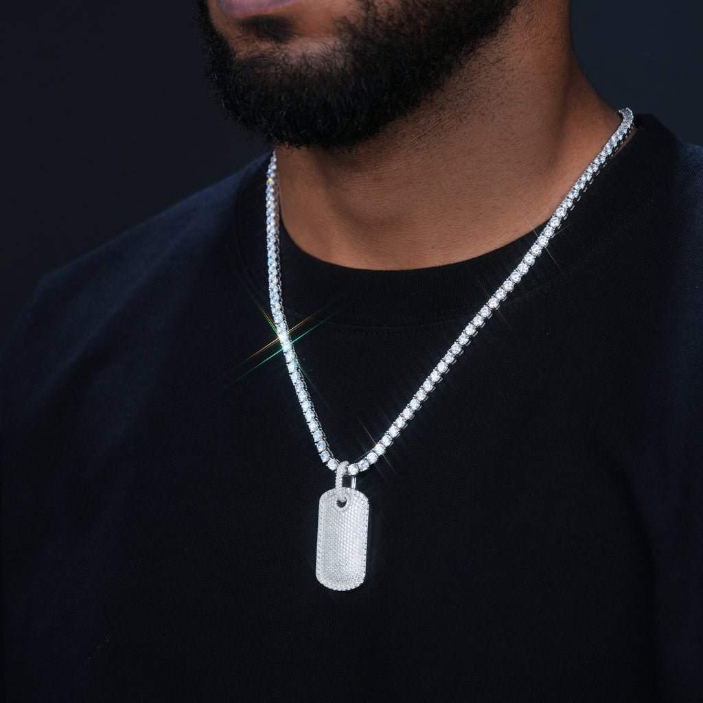 925S & VVS Moissanite Dog Tag