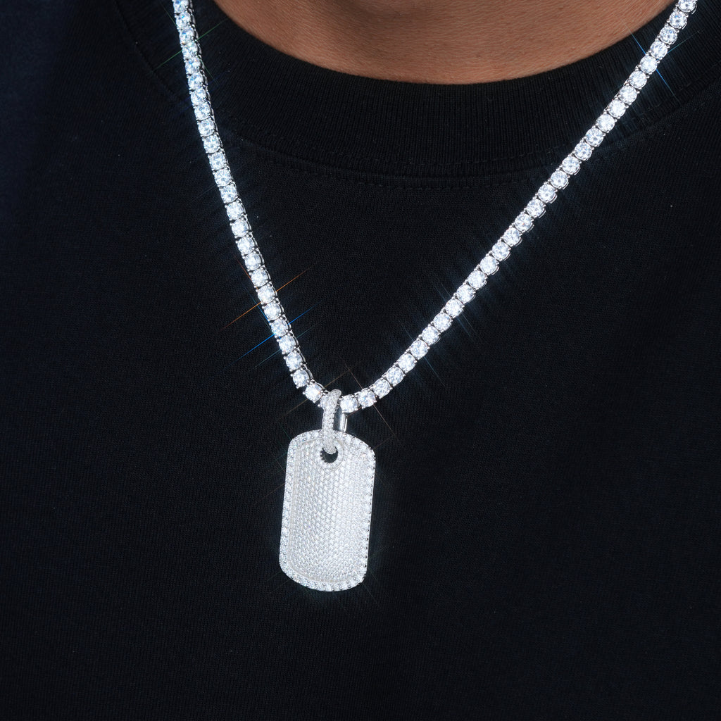 925S & VVS Moissanite Dog Tag
