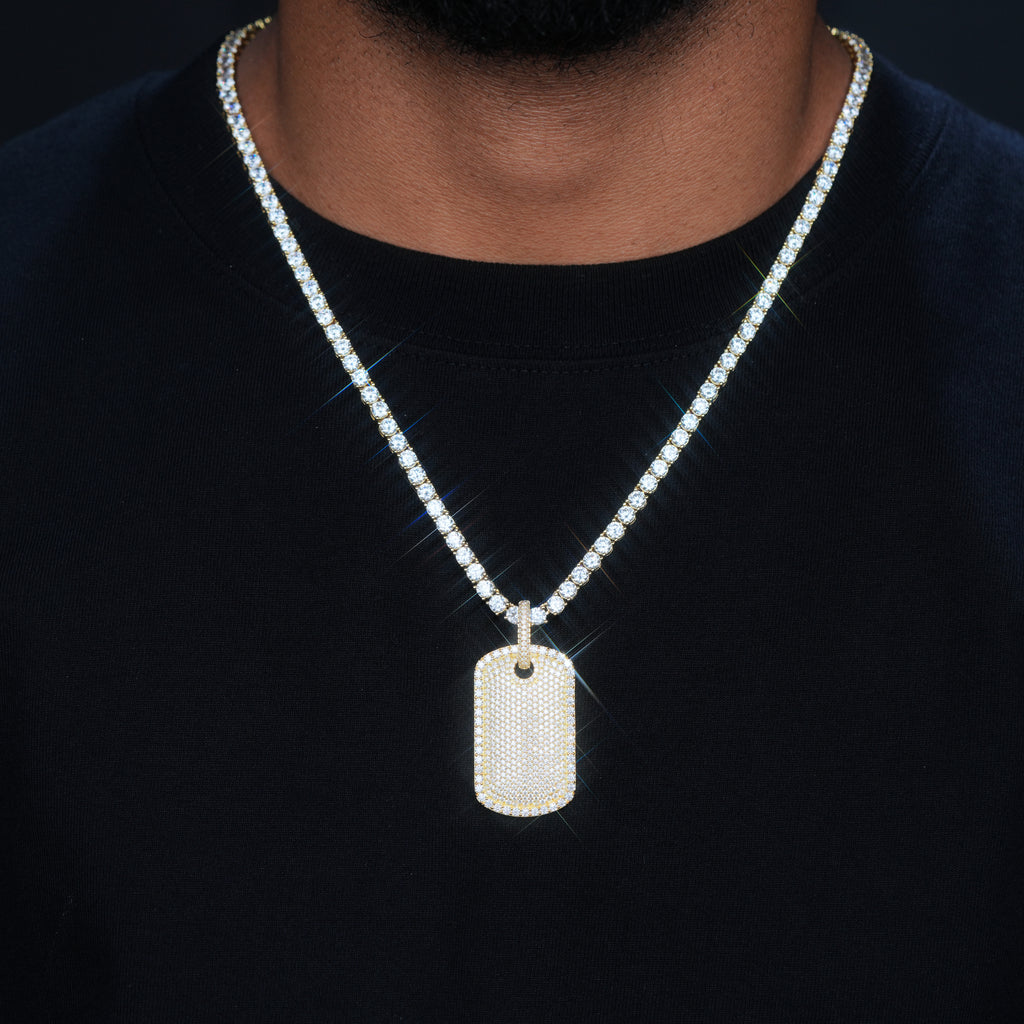 925S & VVS Moissanite Dog Tag