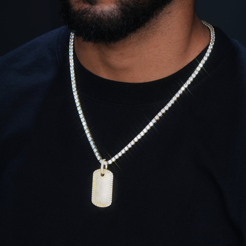 925S & VVS Moissanite Dog Tag