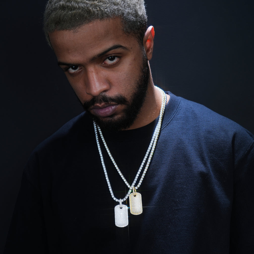 925S & VVS Moissanite Dog Tag