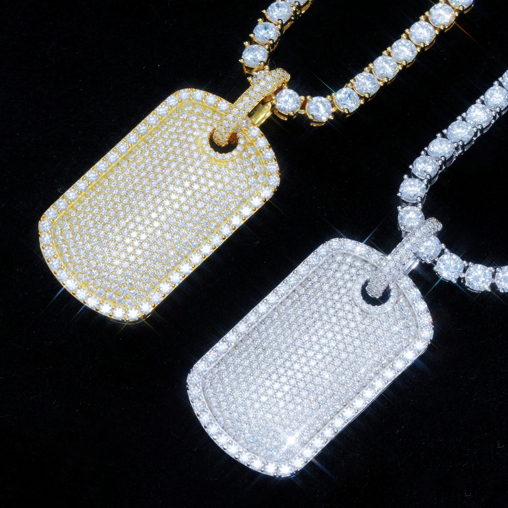 925S & VVS Moissanite Dog Tag