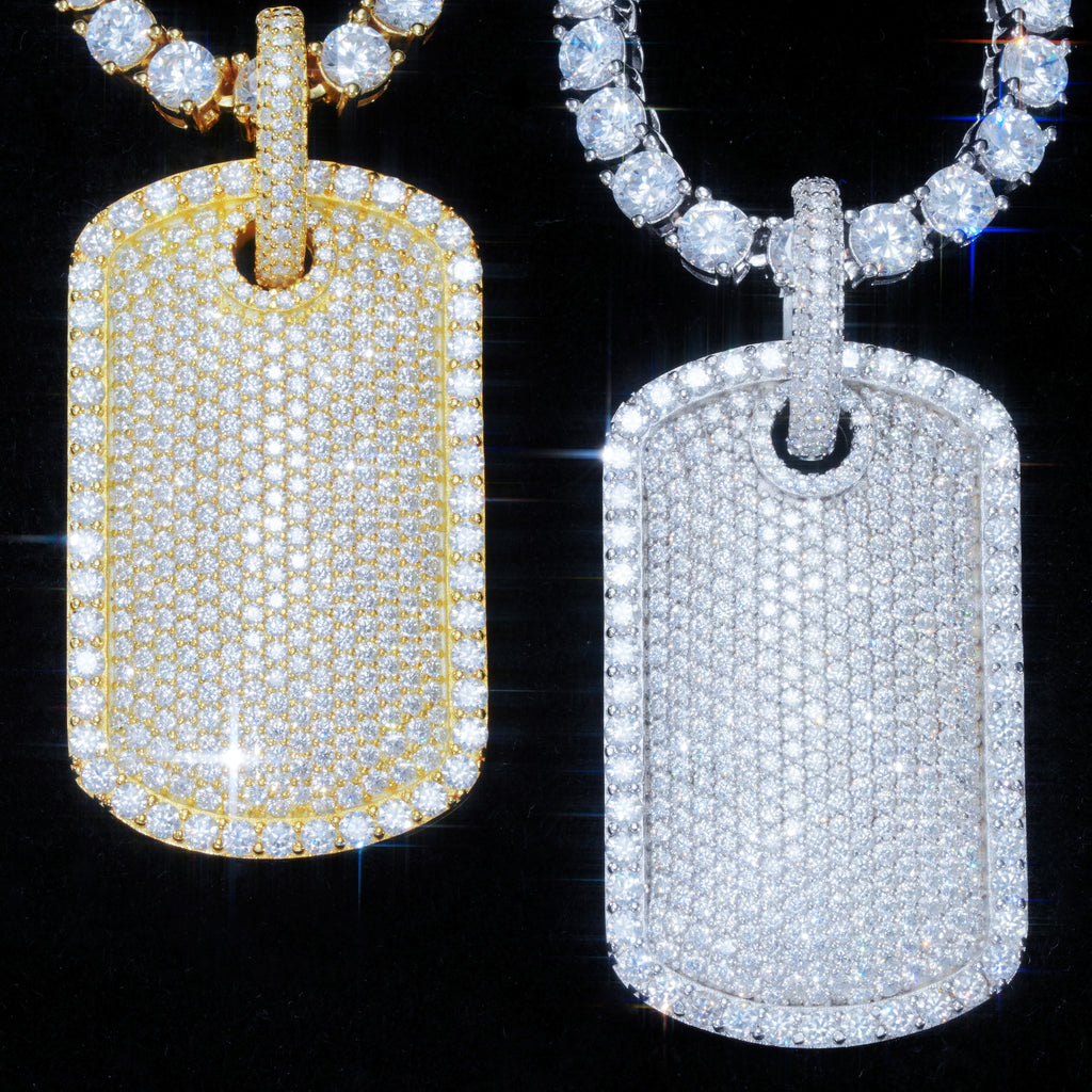 925S & VVS Moissanite Dog Tag