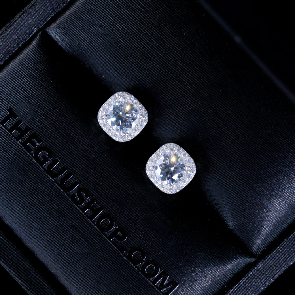 VVS1 Moissanite 7MM Cluster Stud Earrings