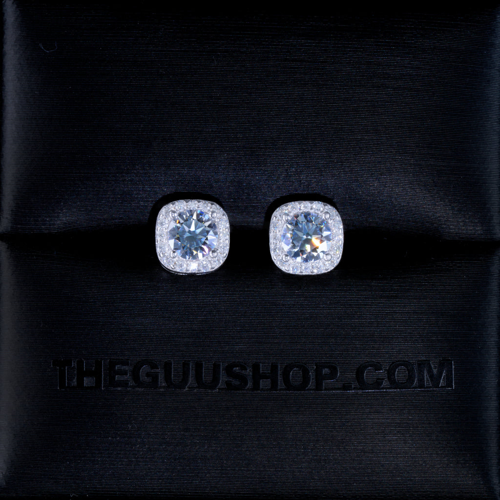 VVS1 Moissanite 7MM Cluster Stud Earrings