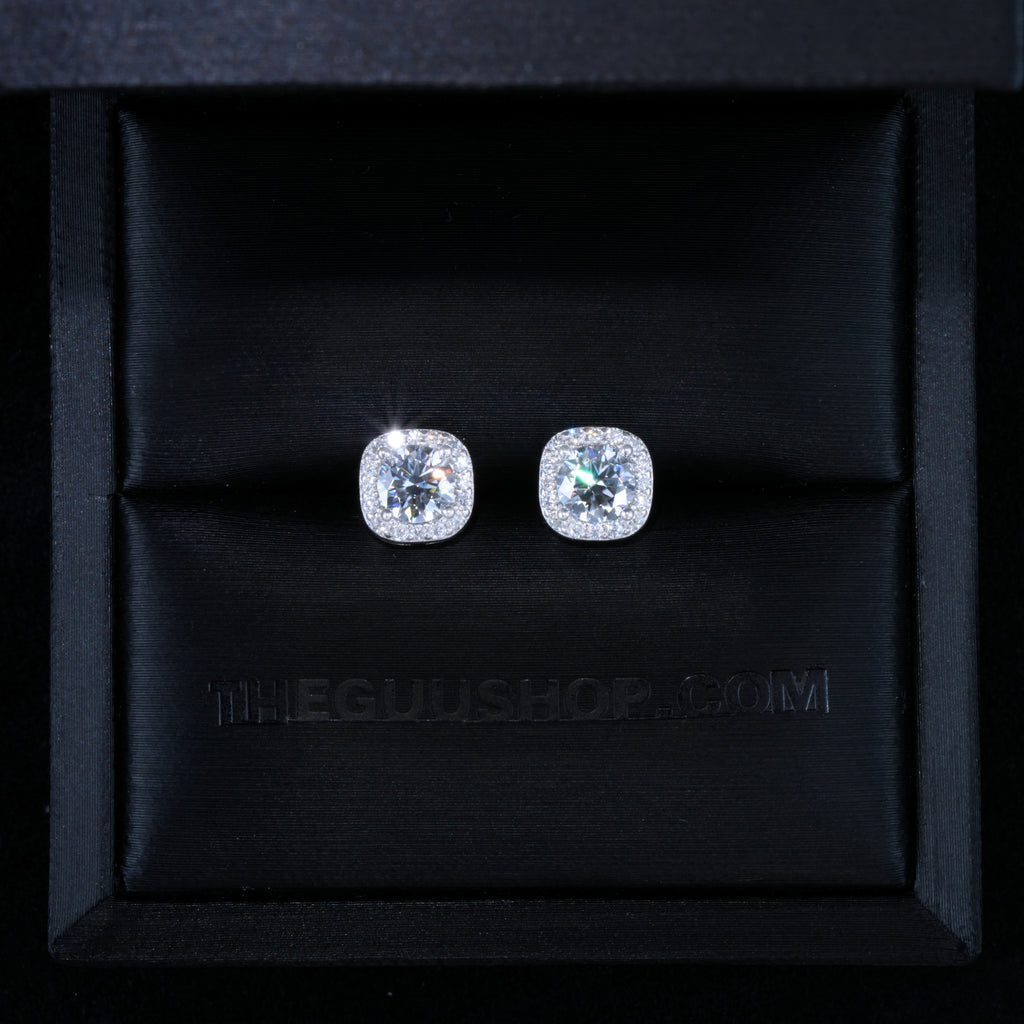 VVS1 Moissanite 7MM Cluster Stud Earrings