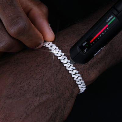 925S & VVS Moissanite 8.5MM Prong Cuban Bracelet