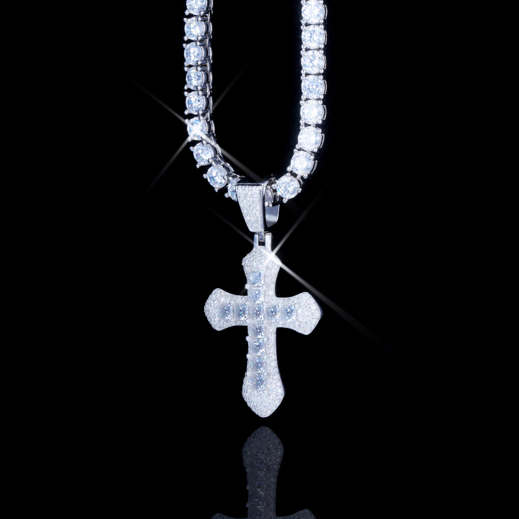 4.2 Carat VVS Moissanite Clustered Cross Necklace