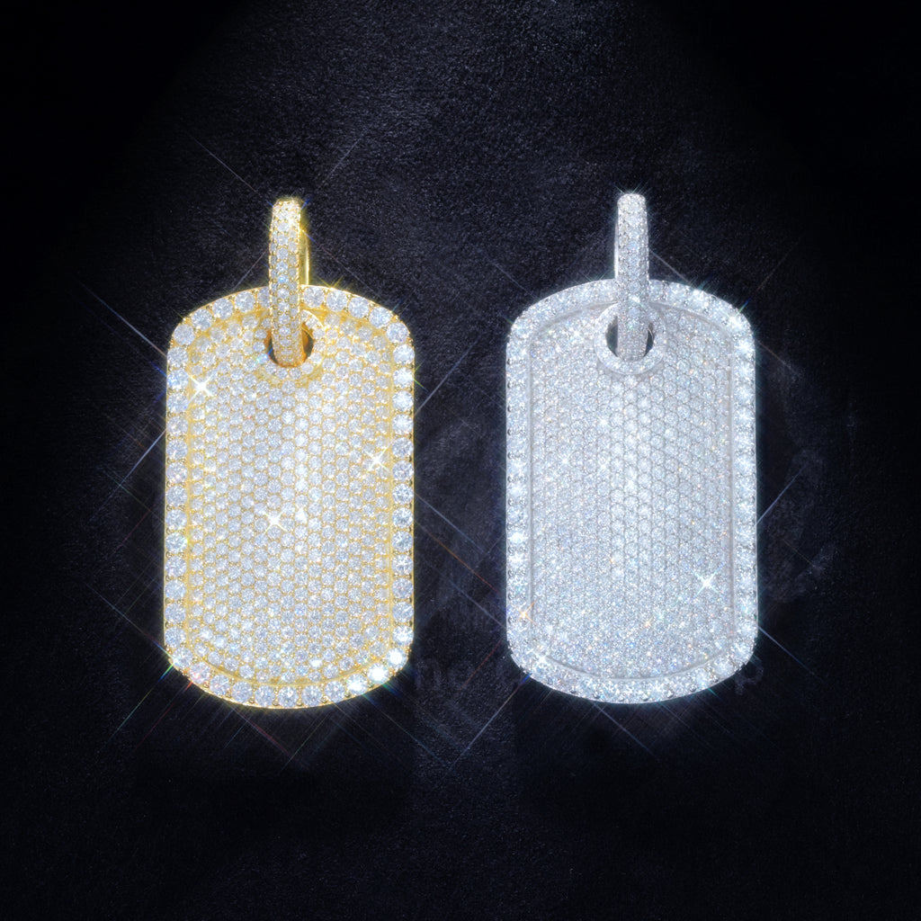 925S & VVS Moissanite Dog Tag