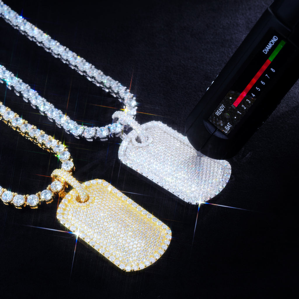 925S & VVS Moissanite Dog Tag