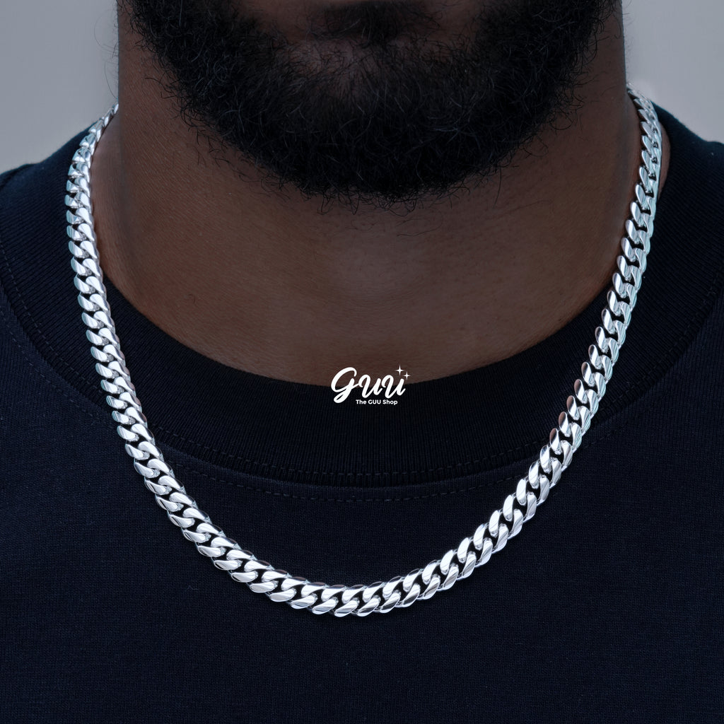 8mm Signature Cuban Link in White Gold