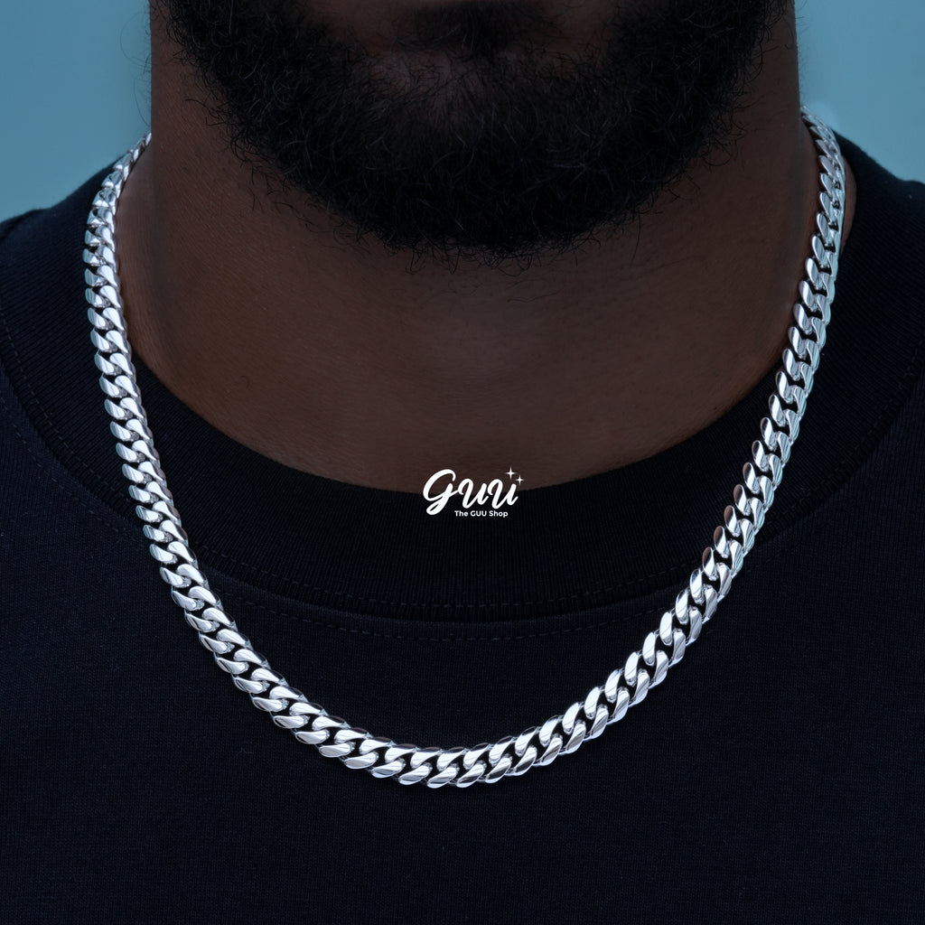 8mm Signature Cuban Link in White Gold