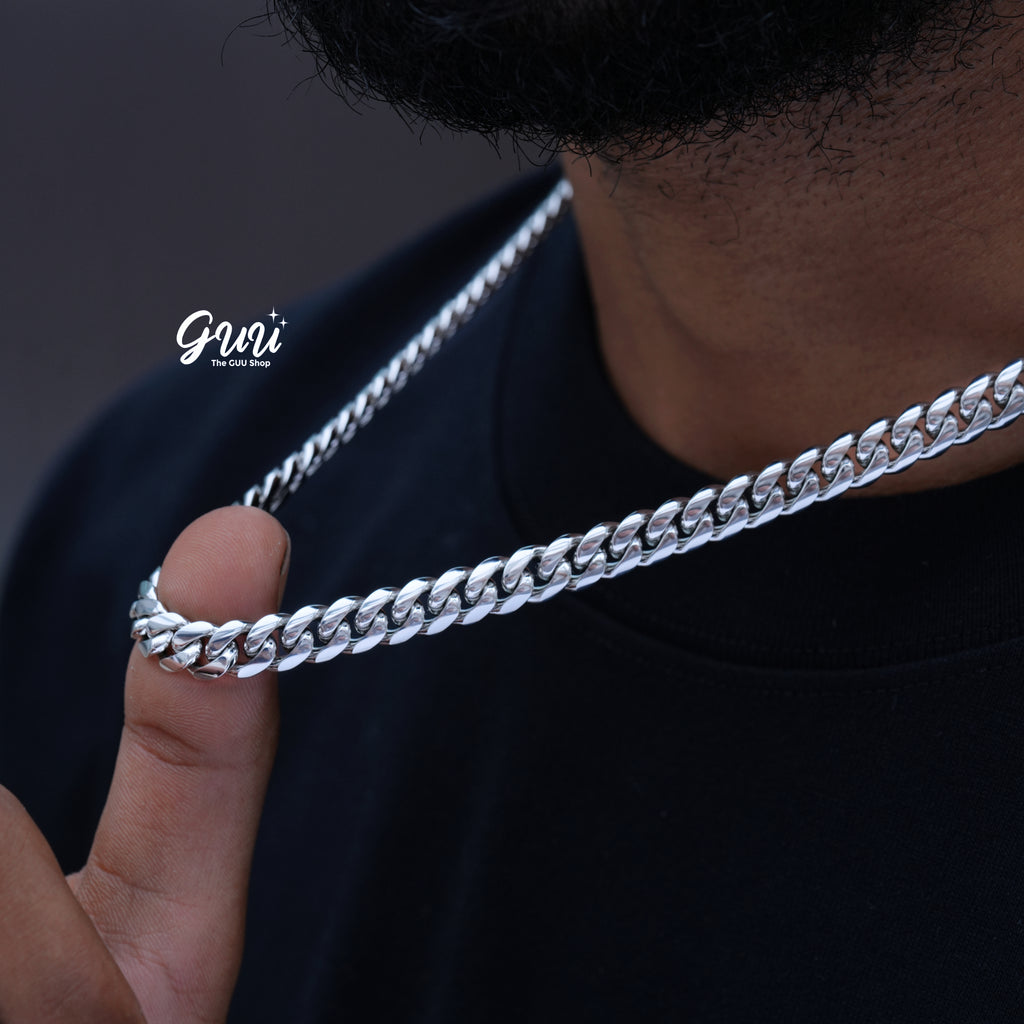 8mm Signature Cuban Link in White Gold
