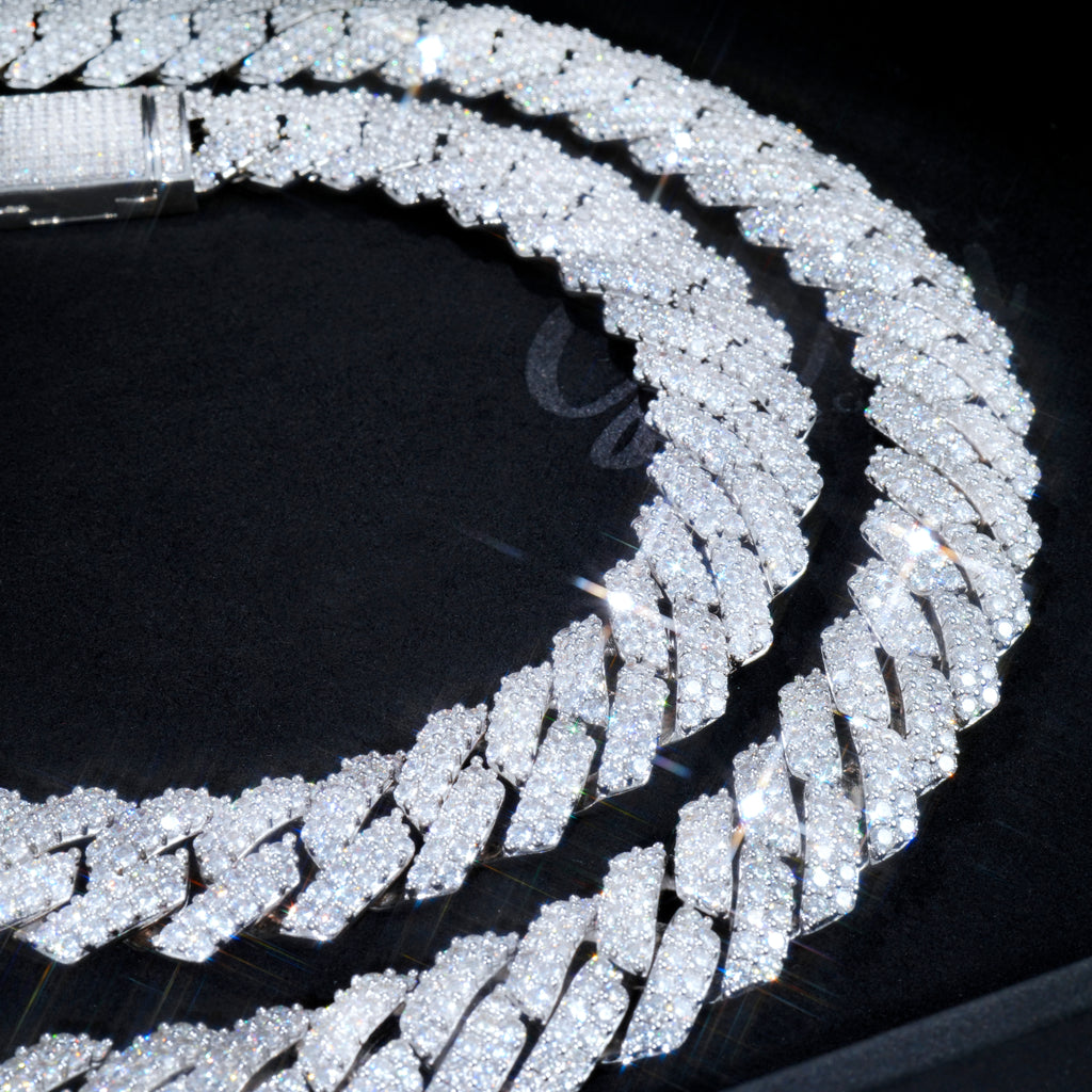 VVS Moissanite 20MM Prong Cuban Link Chain