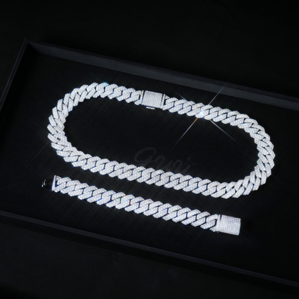 VVS Moissanite 20MM Prong Cuban Link Chain