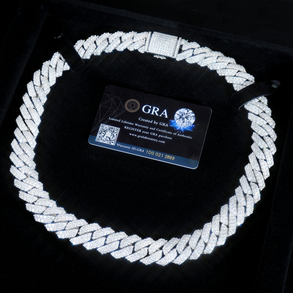 VVS Moissanite 20MM Prong Cuban Link Chain
