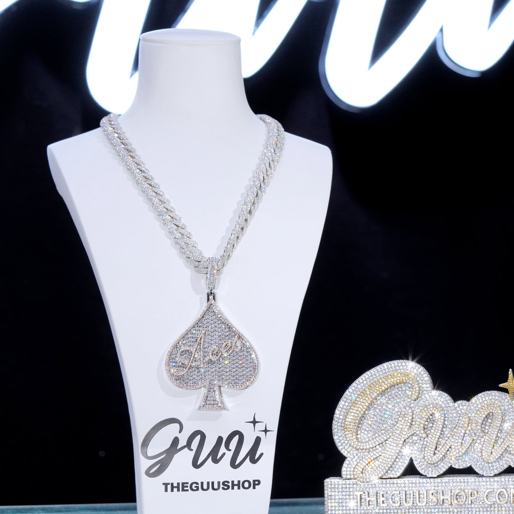 ACE Spade Baguette Iced Necklace