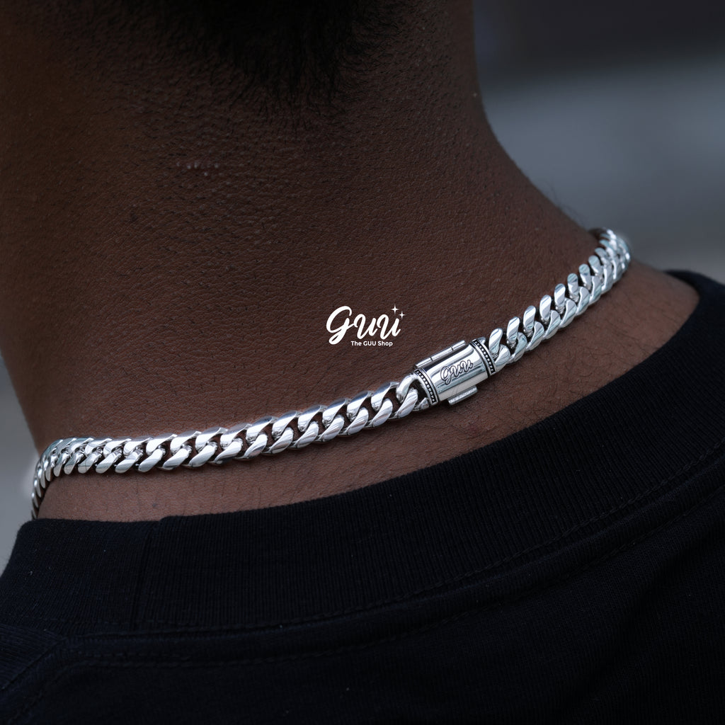8mm Signature Cuban Link in White Gold
