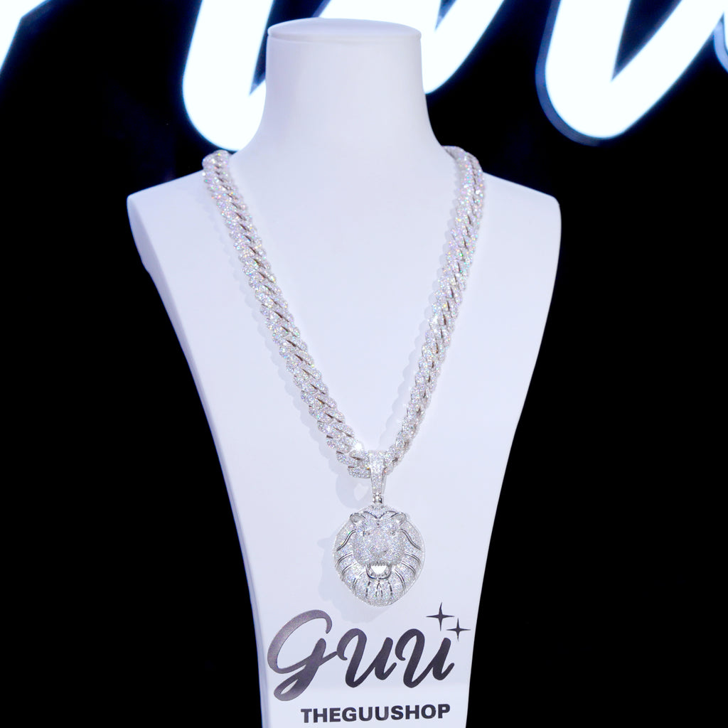 925S & VVS Moissanite Lion In White Gold