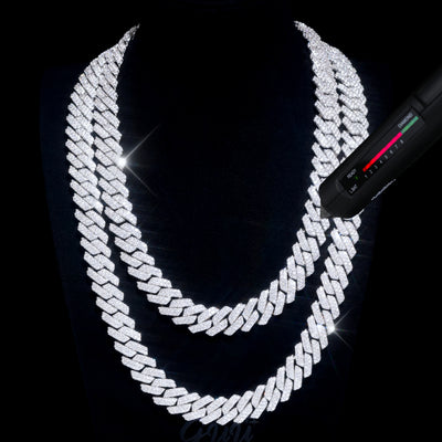 VVS Moissanite 14MM Prong Cuban Link Chain