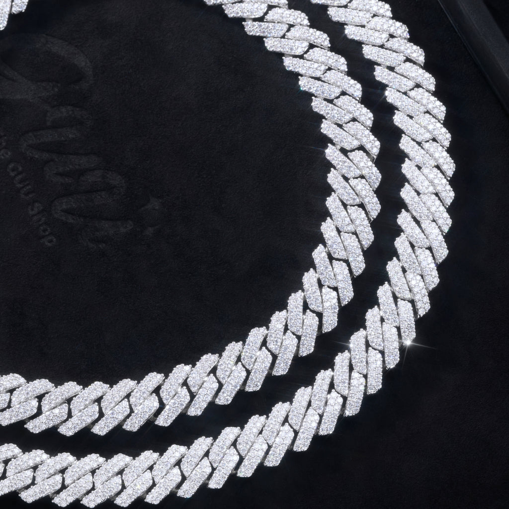 VVS Moissanite 14MM Prong Cuban Link Chain