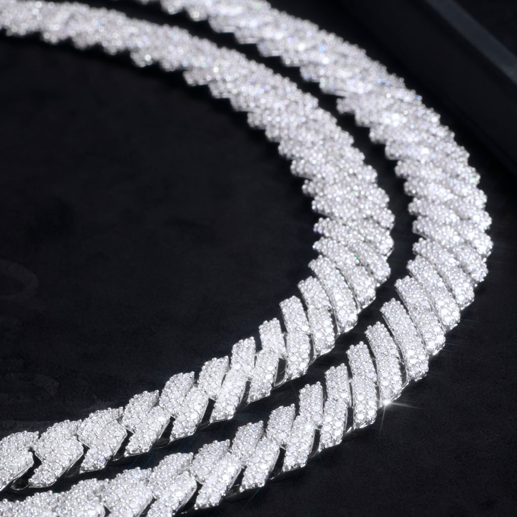 VVS Moissanite 14MM Prong Cuban Link Chain