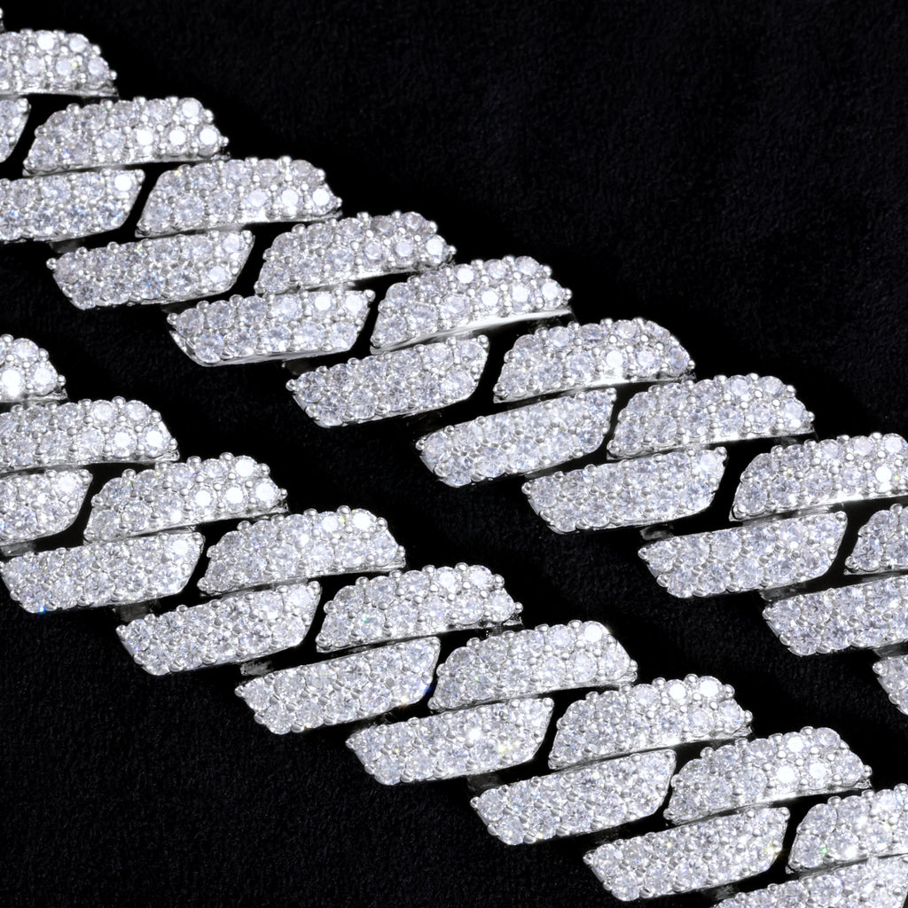 VVS Moissanite 14MM Prong Cuban Link Chain