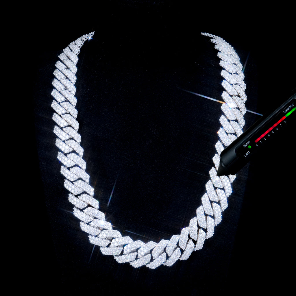 VVS Moissanite 20MM Prong Cuban Link Chain
