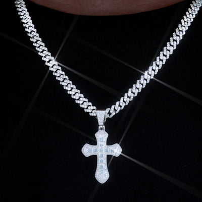 4.2 Carat VVS Moissanite Clustered Cross Necklace